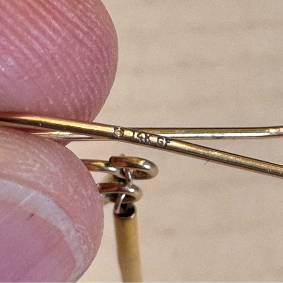 Natural Turquoise Tulip Dangle Earrings 14K Yellow Gold Filled - Picture 8 of 15